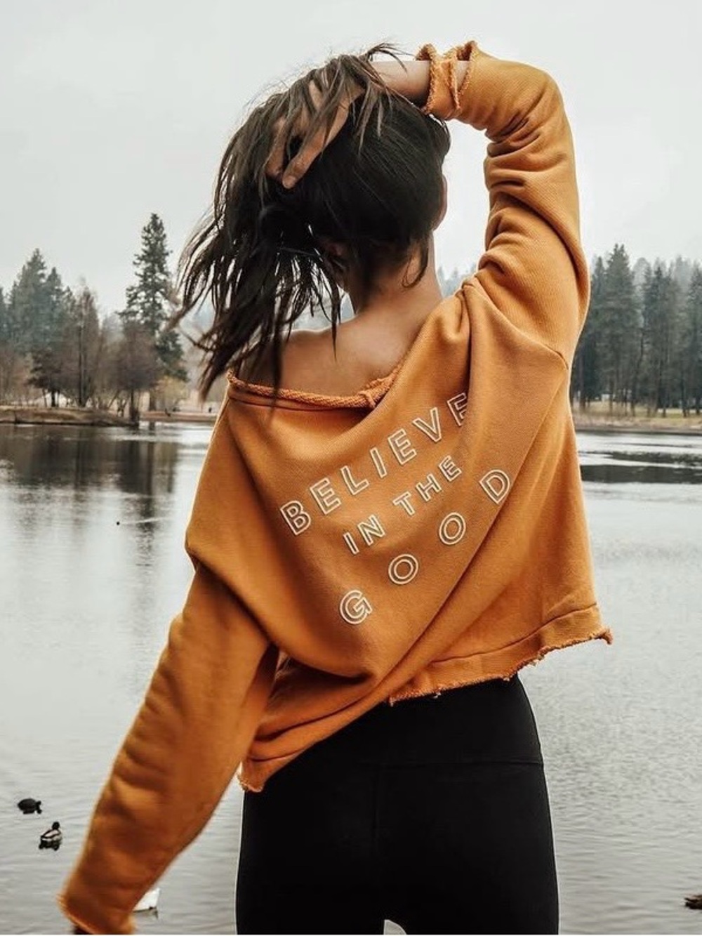 Good hYOUman “Believe in the Good” Mustard Yellow Pullover
